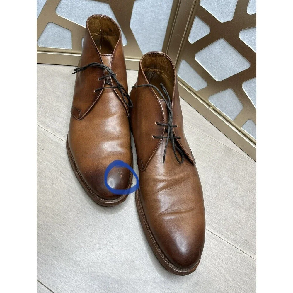 Antonio Maurizi chukka boots 45 Us 11.5 12 Brown Leather Men Shoes Italy